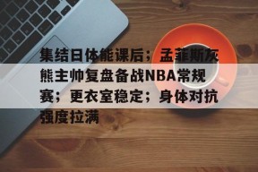 英雄联盟竞猜-集结日体能课后；孟菲斯灰熊主帅复盘备战NBA常规赛；更衣室稳定；身体对抗强度拉满的简单介绍